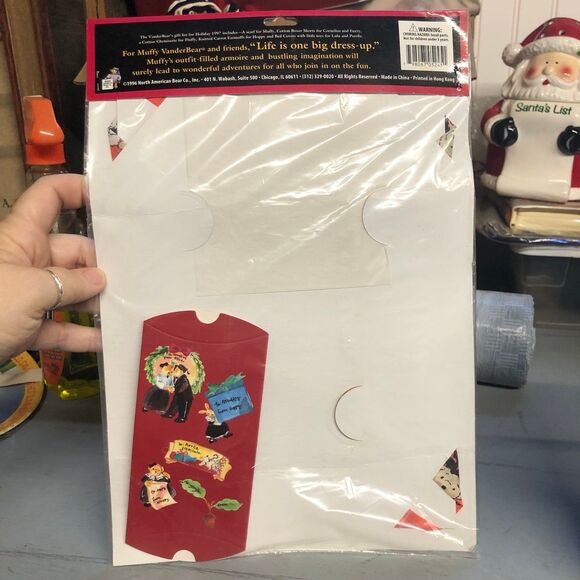 NEW Vintage VanderBear Gifts 100% Silk Scarf, Christmas 1997, A Gift for Alice - Picture 5 of 9